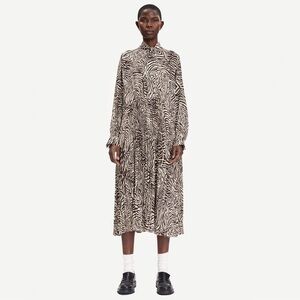 SAMSOE SAMSOE Dorothe Dress in Chocolate Zebra Size XS/S NWT